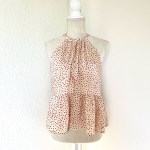 Miami Cream and Black Dotted Peplum Blouse